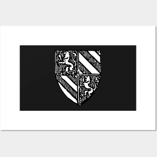 Shield of Pope Pius IX (black & white) - white bkg Posters and Art